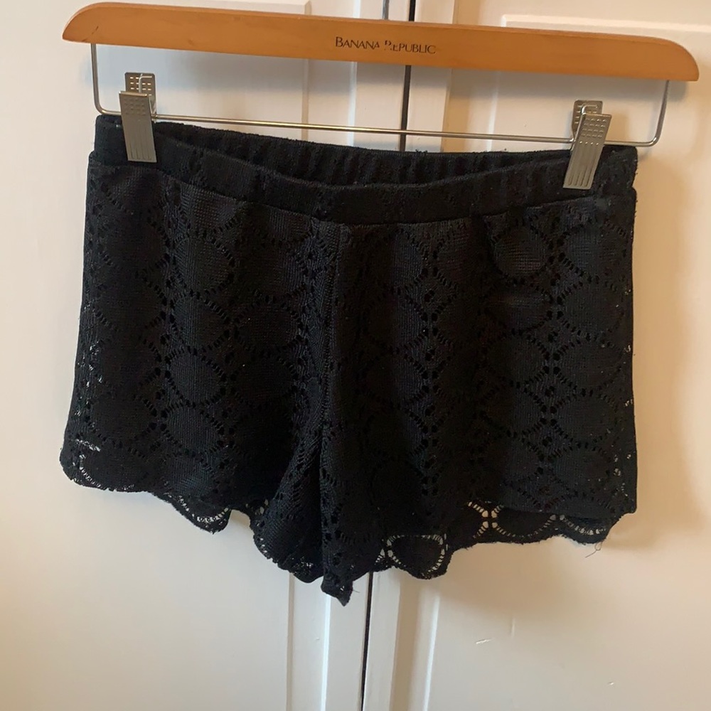 J Cooper. Black Lace Shorts Size XS